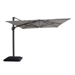 Aramis LED 3m x 4m Rectangular Rotating Cantilever Parasol - White Pepper Beige