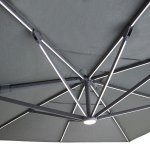 Aramis LED 3m x 4m Rectangular Rotating Cantilever Parasol - Oil Green