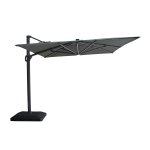 Aramis LED 3m x 4m Rectangular Rotating Cantilever Parasol - Oil Green