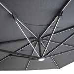 Aramis LED 3m x 4m Rectangular Rotating Cantilever Parasol - Charcoal Grey