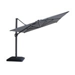Aramis LED 3m x 4m Rectangular Rotating Cantilever Parasol - Charcoal Grey