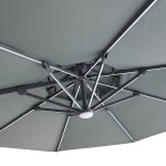Apollo LED 3m Round Rotating Cantilever Parasol - Oil Green