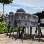 Maze Rope Marina 8 Seat Oval Dining Set  - Charcoal