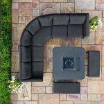 Maze - Outdoor Pulse Deluxe Square Corner Dining Set With Fire Pit -  Charcoal