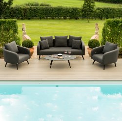 Maze - Outdoor Ambition 3 Seat Sofa Set - Charcoal