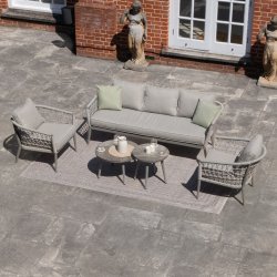 Maze Rope Weave Monaco 3 Seat Sofa Set - Cool Linen