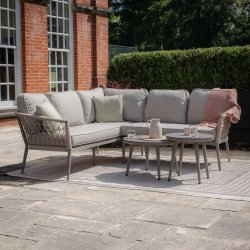 Maze Rope Weave Monaco Small Corner Sofa Set - Cool Linen