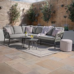 Maze Rope Weave Monaco Large Corner Sofa Set - Ivy Green