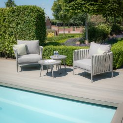 Maze Rope Weave Milan Lounge Set - Cool Linen