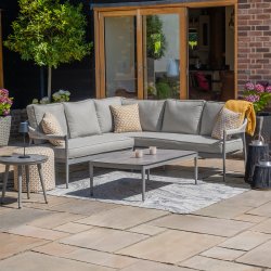 Maze Rope Weave Florence Small Corner Sofa Set - Cool Linen