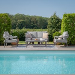 Maze Rope Weave Florence 2 Seat Sofa Set - Cool Linen