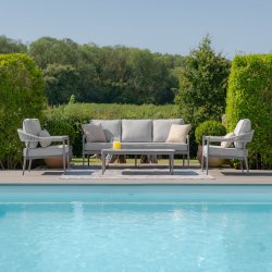Maze Rope Weave Florence 3 Seat Sofa Set - Cool Linen