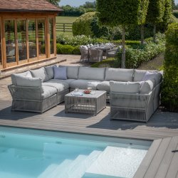 Maze Rope Weave Maldives U Shaped Sofa Set - Cool Linen