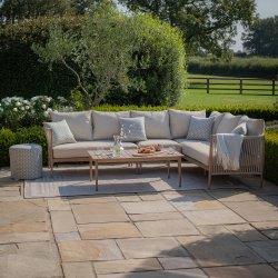 Maze Rope Weave Havana Large Corner Sofa Set - Natural Linen