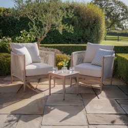 Maze Rope Weave Havana 2 Seat Lounge Set - Natural Linen