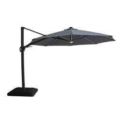 Aramis LED 3.5m Round Rotating Cantilever Parasol - Charcoal Grey