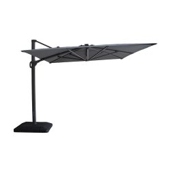 Aramis LED 3m x 4m Rectangular Rotating Cantilever Parasol - Charcoal Grey