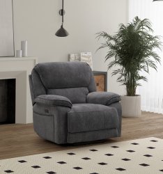The Douglas Power Reclining Armchair - Dark Grey Fabric