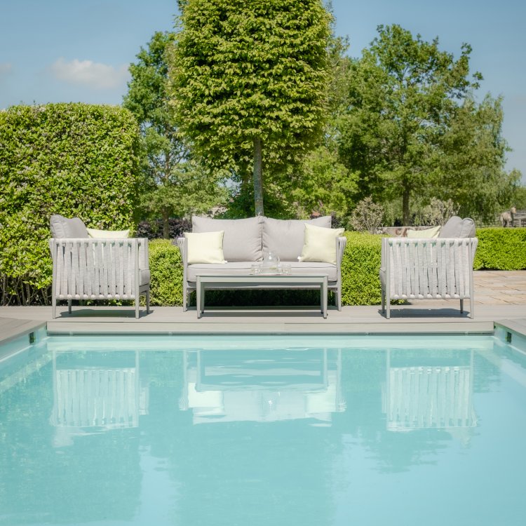 Maze Rope Weave Milan 2 Seat Sofa Set - Cool Linen