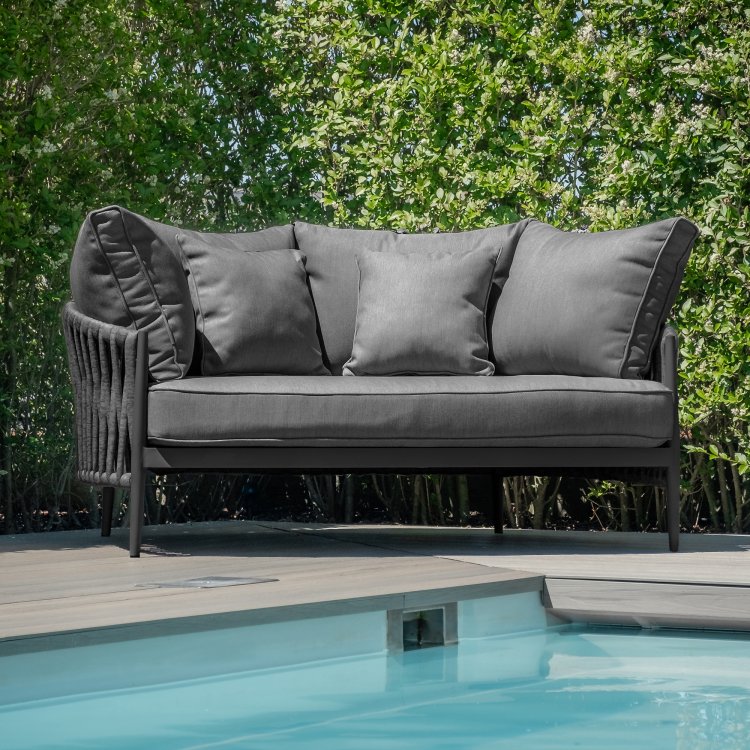 Maze Rope Weave Milan Daybed - Charcoal