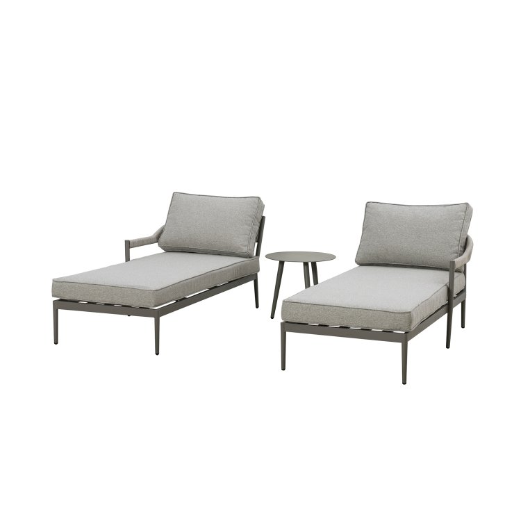 Maze Rope Weave Florence Sunlounger Set - Cool Linen