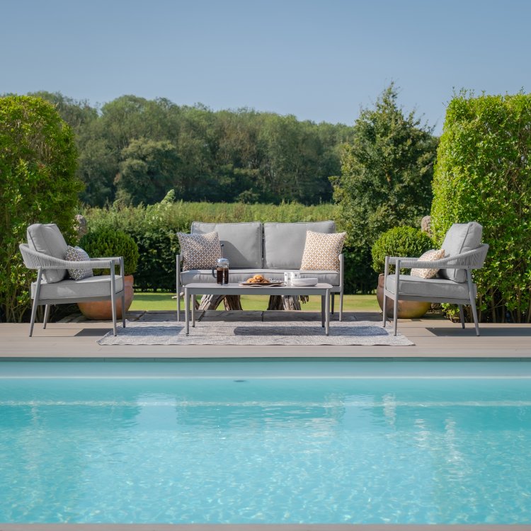 Maze Rope Weave Florence 2 Seat Sofa Set - Cool Linen